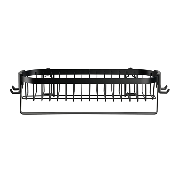 Etagère avec crochets classic plus, noir