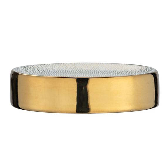 Porte-savon Nuria céramique or/blanc - WENKO