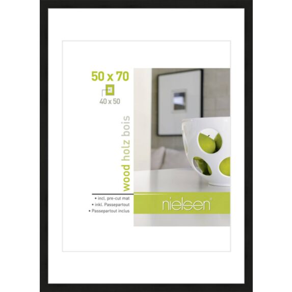 Cadre Apollo noir bois 50x70 - ACCENT
