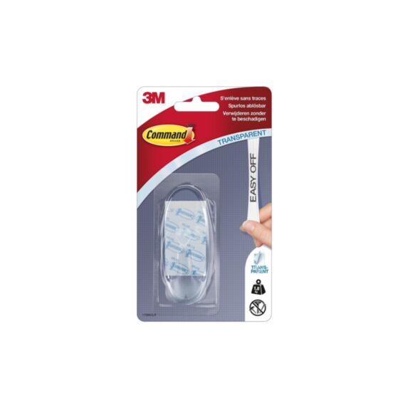 Crochet adhésif ovale transparent Grand modèle - 3M 