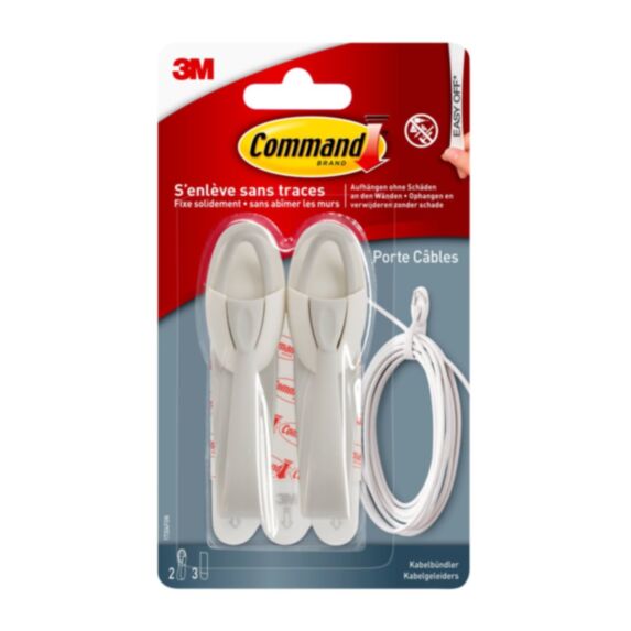 2 enrouleurs de câbles gris clair enlevables - 3M