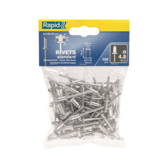100 rivets standard alu Ø4,8 x 14 mm - RAPID