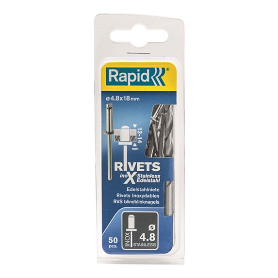 Rivets inoxydables ø 4,8 x 18 mm