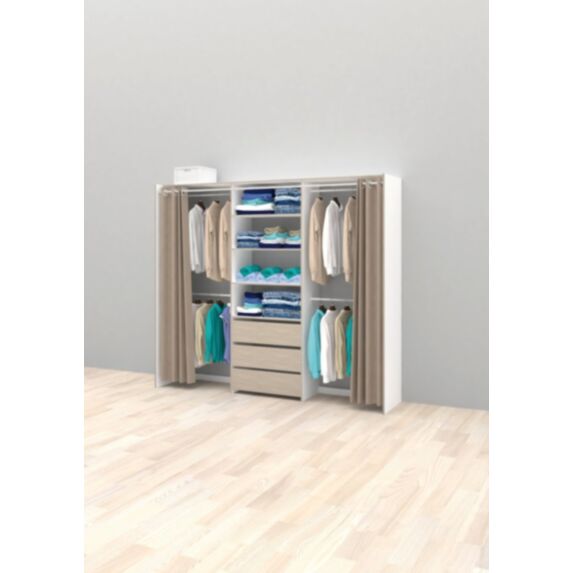 Dressing Duetto L235xH200xP39/50cm Blanc/Chêne