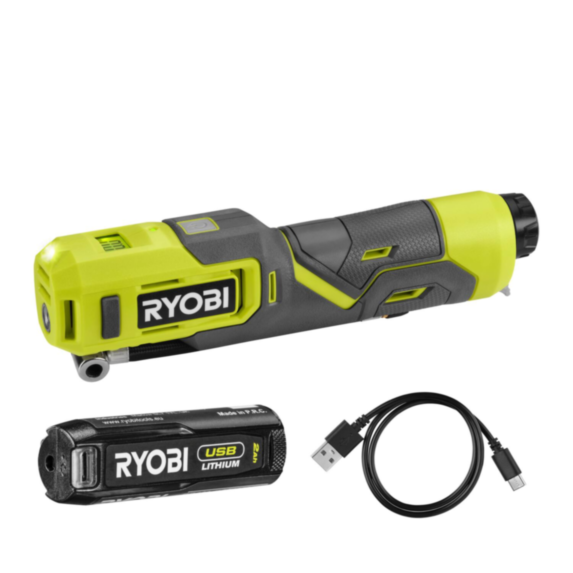 Gonfleur 4V jusqu’à 6,9 bars + batterie 2Ah USB-C - RYOBI