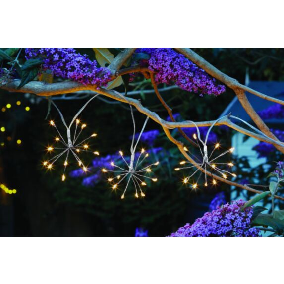 Guirlande solaire 10 fleurs Starburst métal L3,8m