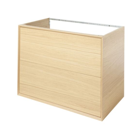 Meuble sous vasque à suspendre Avela placage chêne 80cm - GOODHOME