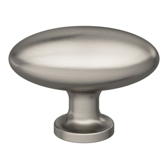 6 boutons de meuble ovale Govlin effet satin gris Ø3cmxl.2cmxH.2cm - GOODHOME