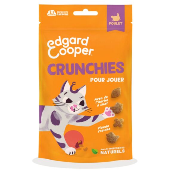 Crunchies au Poulet chat adulte 50g naturel orange - EDGARD COOPER