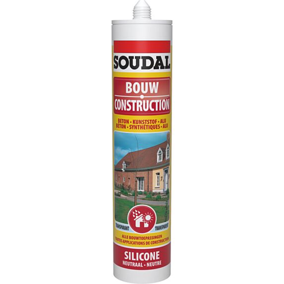 Silicone construction transparent 290ml - SOUDAL