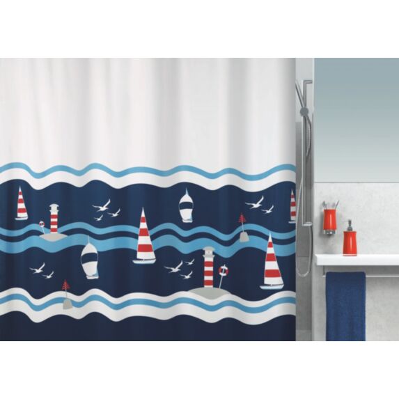 rideau de douche clipperi blue/red - SPIRELLA