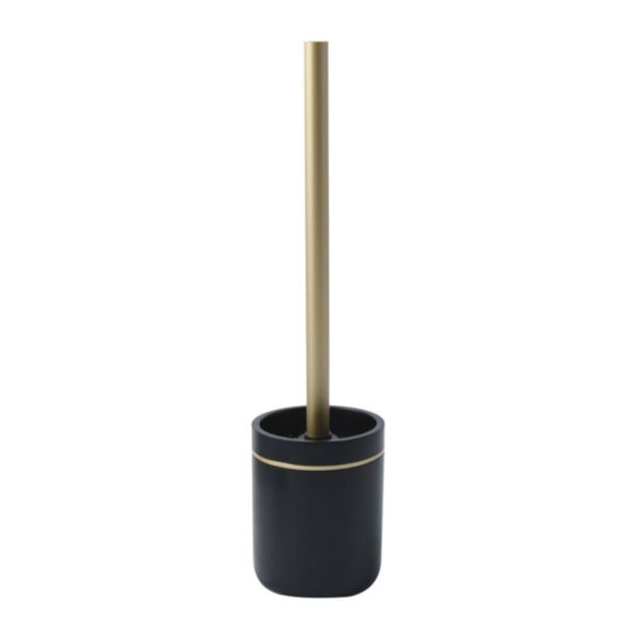 Brosse WC + Support Polyrésine Bly Noir/Doré - SPIRELLA