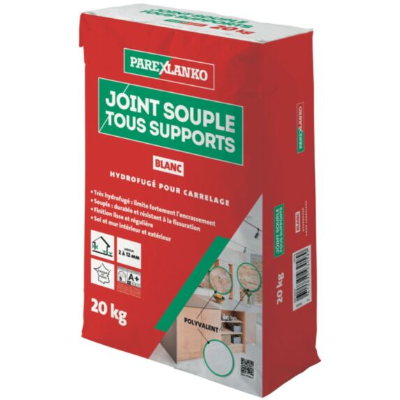 Joint souple tous supports blanc 20kg - PAREXLANKO