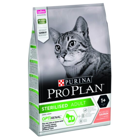 Croquettes Pro Plan Sterilised Adult Optirenal Riche en Saumon 3kg pour chat adulte stérilisé