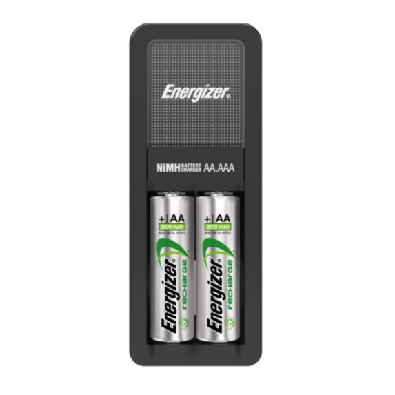 Mini Chargeur de Piles 2 canaux + 2AA Energizer