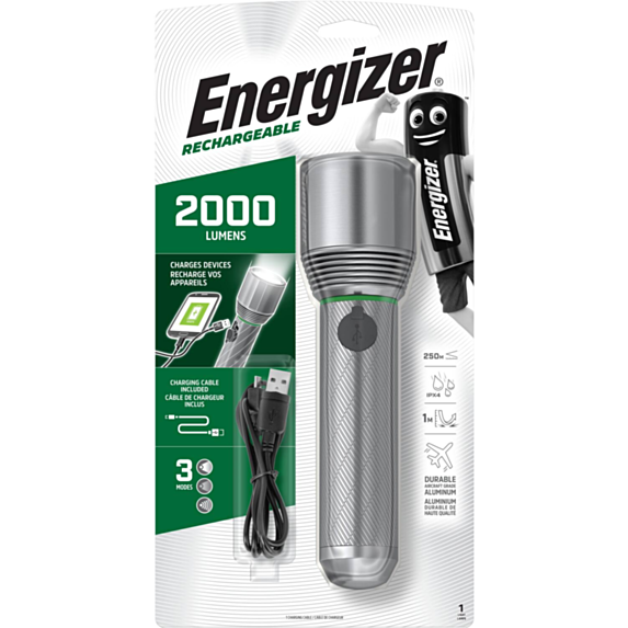 Lampe torche rechargeable aluminium 2000lm - ENERGIZER