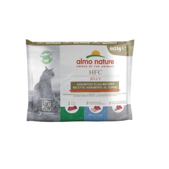 6 Pâtées chat HFC Natural 3 saveurs thon 55gr- ALMO NATURE