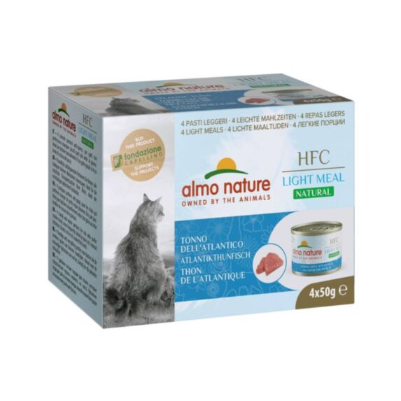 4 Pâtées chat HFC Natural light meal thon de l'atlantique 50gr - ALMO NATURE