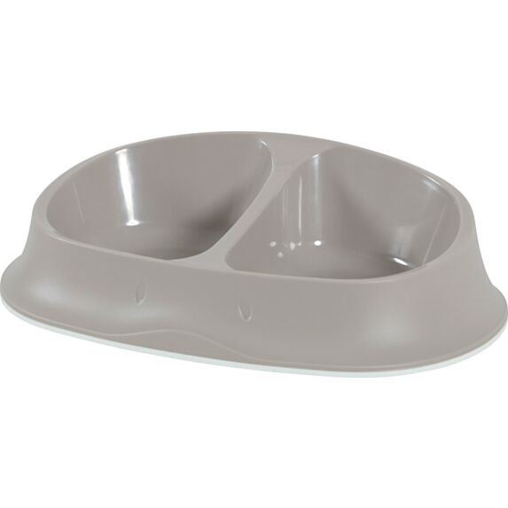 Ecuelle plastique antidérapante - 2x250ml - taupe