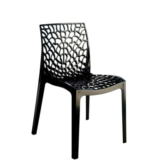 Chaise de jardin résine Gruvyer 52x51x81cm Anthracite