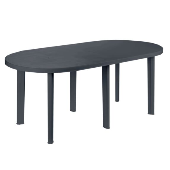 Table ovale Faro polypropylène anthracite 180x90x72cm gris - PROGARDEN