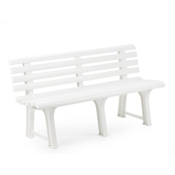 Banc à lattes Orchidea 145 x 49 x 70 cm blanc - PROGARDEN