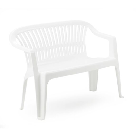 Banc de jardin en résine Diva 114x55x82cm blanc