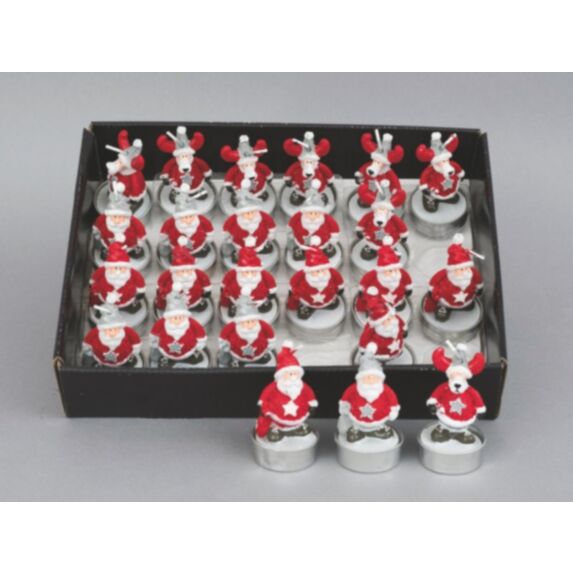 Bougie chauffe plat Père-Noël et renne 7,5cm