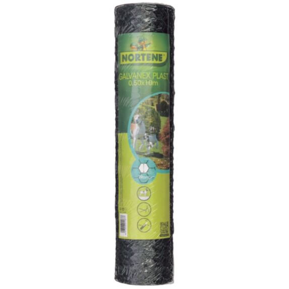 Grillage métal plastifié triple torsion Vert 0,50x10m GALVANEX PLAST 19 - INTERMAS