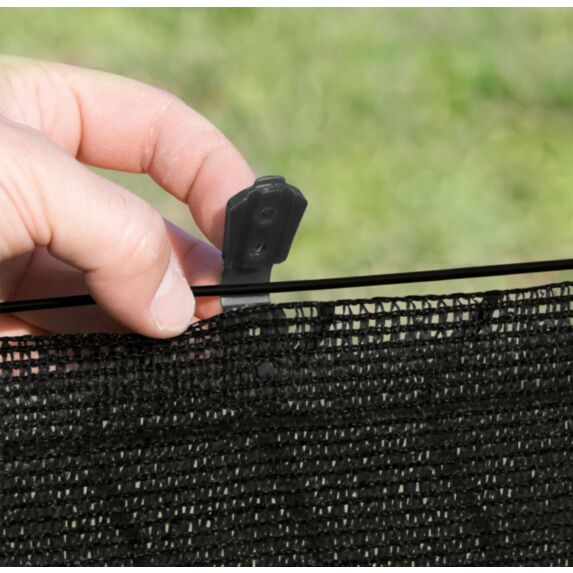 FIXATEX 20 pinces de fixation pour brise-vue tissés Noir 3,40x2cm