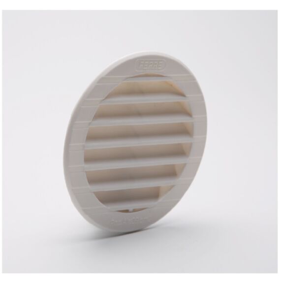 Grille aération +  moustiquaire blanc à encastrer Ø9,4cm