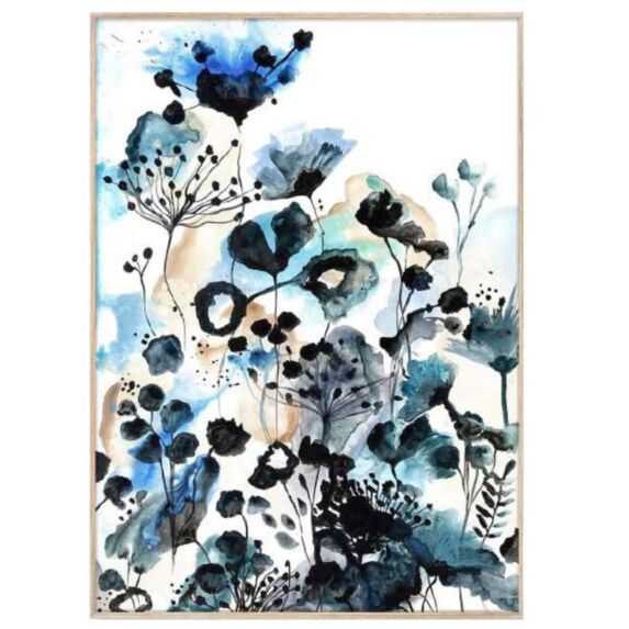 Toile peinte Bouquet bleu 35x50cm - MARCO MUEBLE