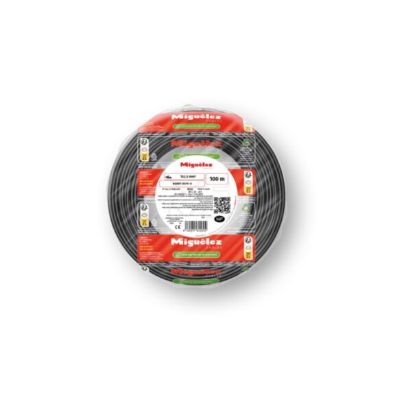 Cable d'installation H07V-U 1x2,5 100m noir - ELECTRALINE