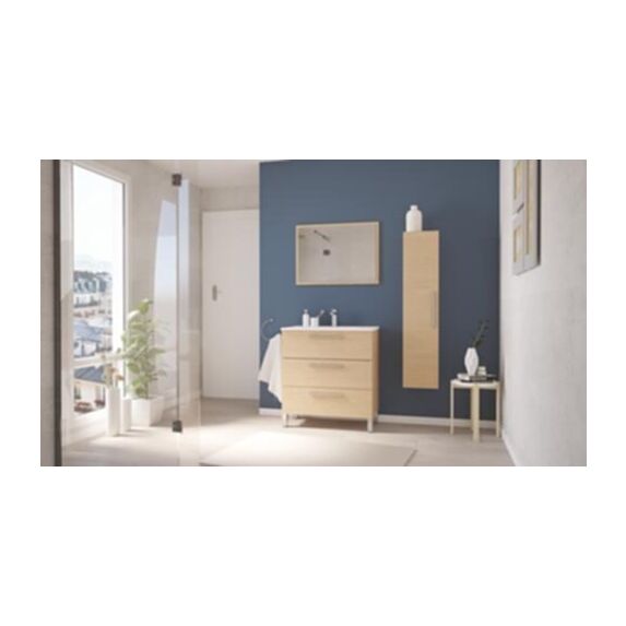 Meuble à Poser Pallas 80cm Chêne Clair Mélaminé Livré en Kit