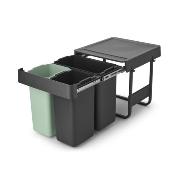 Poubelle encastrable cuisine Built-In gris 2x10+20L - BRABANTIA