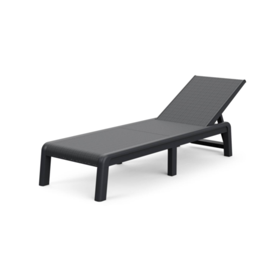 Bain de soleil Atlas imitation cannage gris 191x58cm dossier réglable - KETER