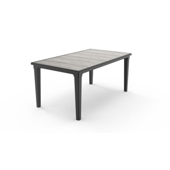 Table de jardin Futura résine imitation bois 165x94cm gris - KETER