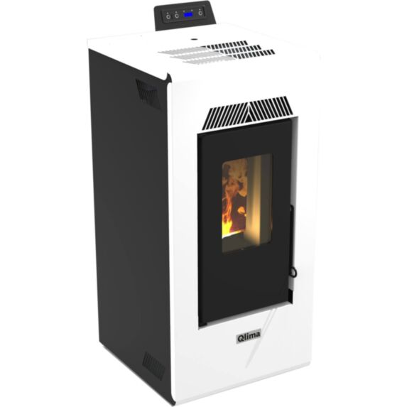 Poêle à Pellets Bois Fiorina 78 S-line 7,9kW Blanc/Noir - QLIMA
