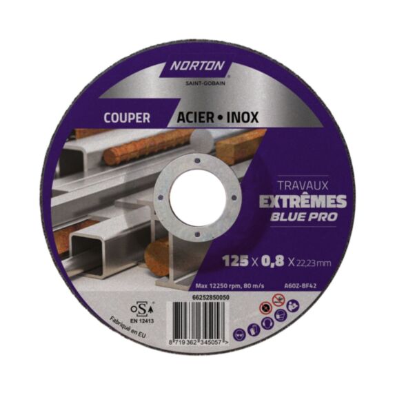 Disque métal/inox Extrême 125x0,8mm - NORTON
