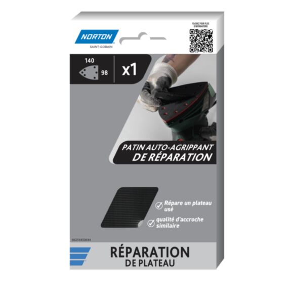 Patin auto-agrippant réparation 93x185mm noir - NORTON