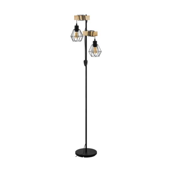 Lampadaire Townshend Noir Bois ∅  25 cm - EGLO