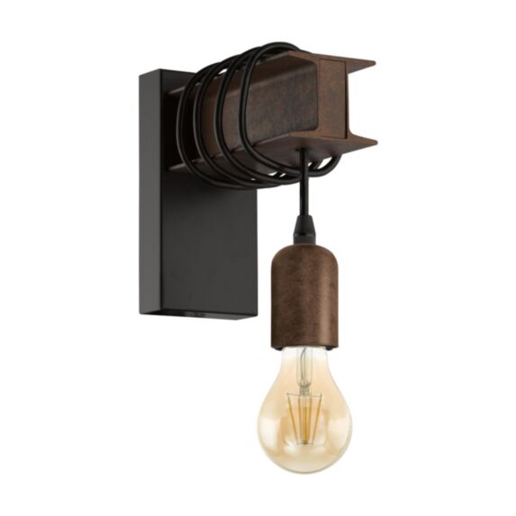 Applique en acier Townshend 4 E27 marron - EGLO