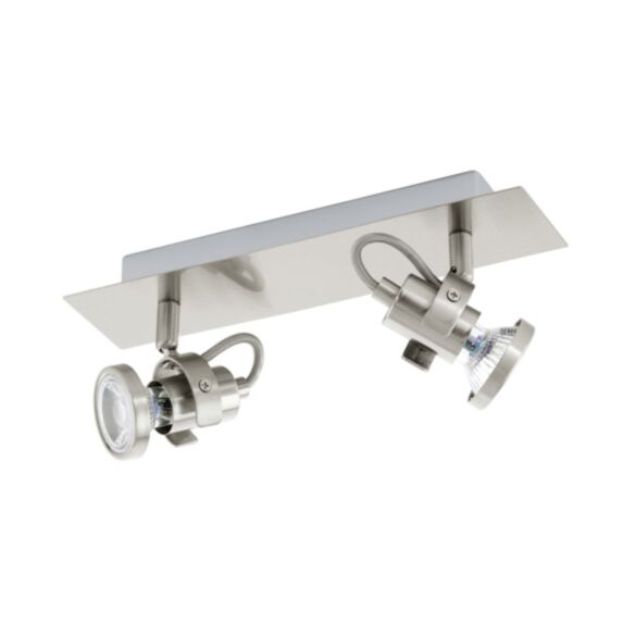 Réglette 2 lumières Tukon3 LED/3,3W acier/nickel mat