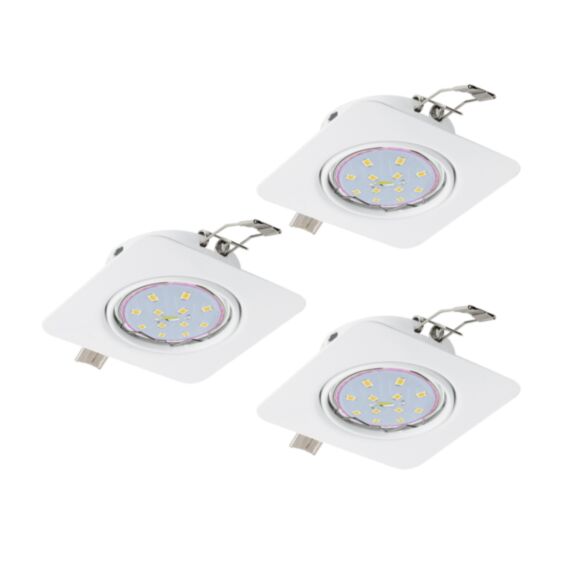 3 spots orientables Peneto LED/5W carrés blanc