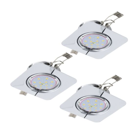 3 spots orientables Peneto LED/5W carrés chrome