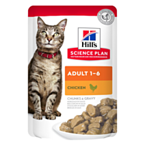 Sachet fraîcheur pour chat adulte saveur poulet 85gr - Hill's science plan