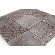 carrelage mosaïque de marbre noir lisse noir et imprimé turin - MATINTER