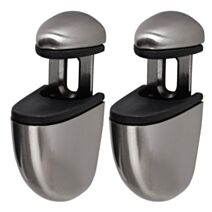 équerre mini clip select nickel brossé pour tablette en verre