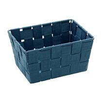 Corbeille de salle de bain Adria bleue pétrole 19x14x9 cm - WENKO