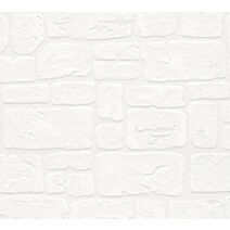 Papier Peint Vinyl Expansé Imitation Pierre Blanche Imitation 5,3m² - AS CREATION